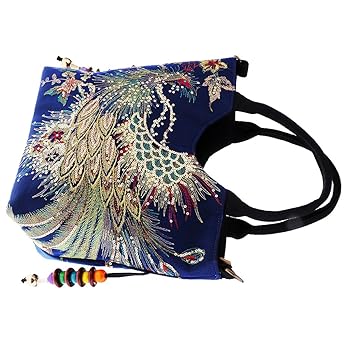 Amazon.co.jp: T TOOYFUL 刺繍 孔雀柄 ハンドバッグ ショルダー